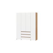 Шкаф 4-х створчатый комбинированный Гривент дуб золотой / белый шагрень